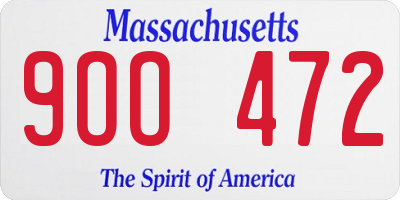 MA license plate 9OO472
