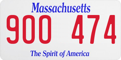 MA license plate 9OO474