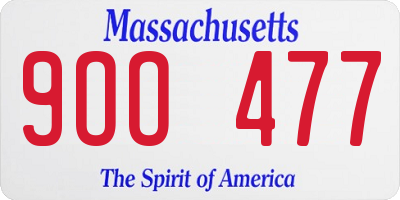 MA license plate 9OO477