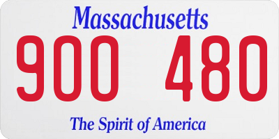 MA license plate 9OO480