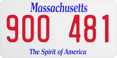 MA license plate 9OO481