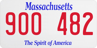 MA license plate 9OO482