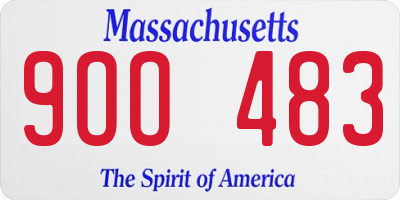MA license plate 9OO483