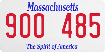 MA license plate 9OO485