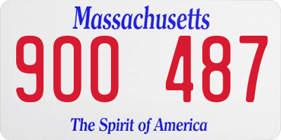 MA license plate 9OO487