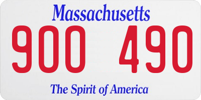 MA license plate 9OO490