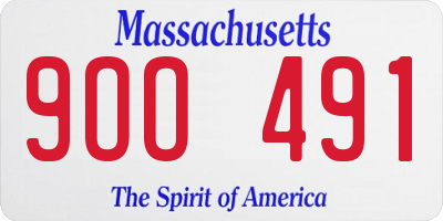 MA license plate 9OO491