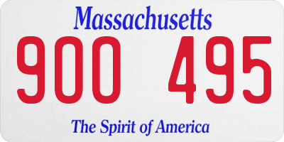 MA license plate 9OO495