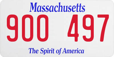 MA license plate 9OO497