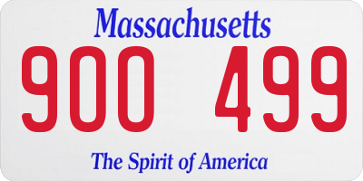 MA license plate 9OO499