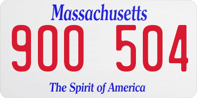 MA license plate 9OO504