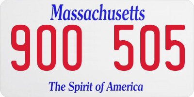 MA license plate 9OO505