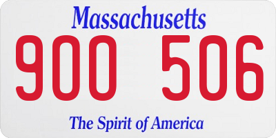 MA license plate 9OO506