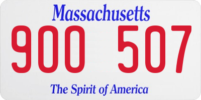 MA license plate 9OO507