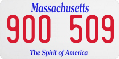MA license plate 9OO509