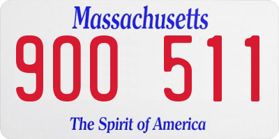 MA license plate 9OO511