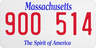 MA license plate 9OO514