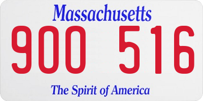 MA license plate 9OO516