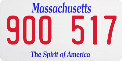 MA license plate 9OO517
