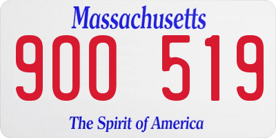 MA license plate 9OO519