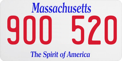 MA license plate 9OO520