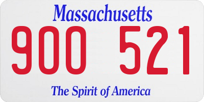 MA license plate 9OO521