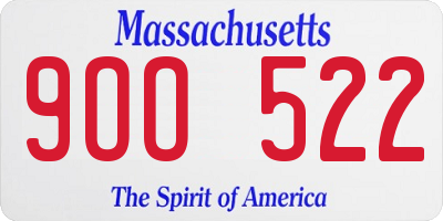 MA license plate 9OO522