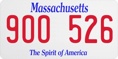 MA license plate 9OO526