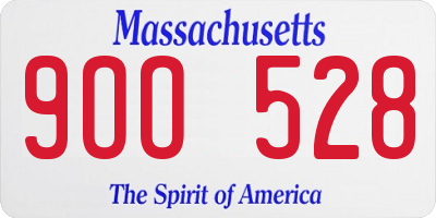 MA license plate 9OO528