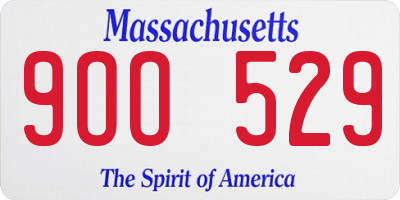 MA license plate 9OO529
