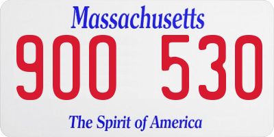 MA license plate 9OO530