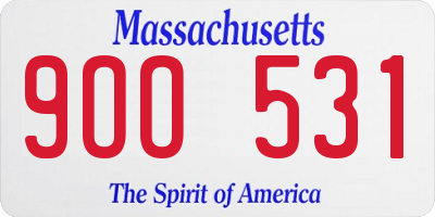 MA license plate 9OO531