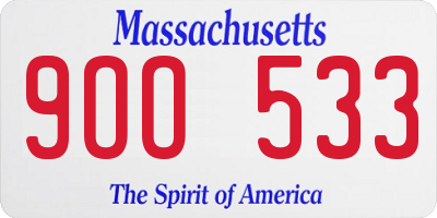 MA license plate 9OO533