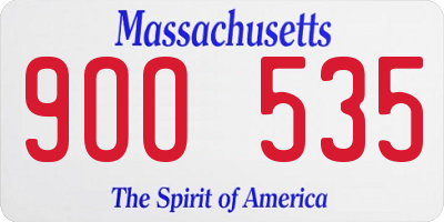 MA license plate 9OO535