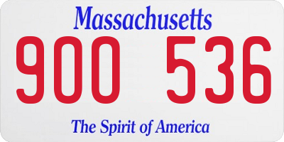 MA license plate 9OO536