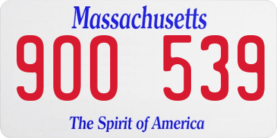 MA license plate 9OO539