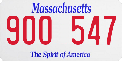 MA license plate 9OO547