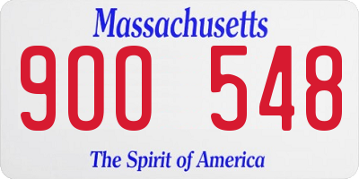 MA license plate 9OO548