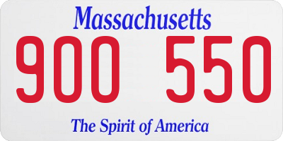 MA license plate 9OO550