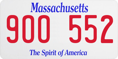 MA license plate 9OO552