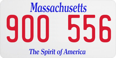 MA license plate 9OO556