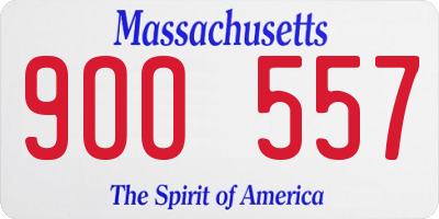 MA license plate 9OO557