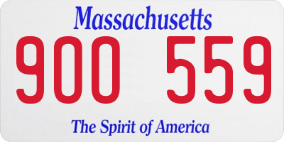 MA license plate 9OO559