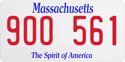 MA license plate 9OO561