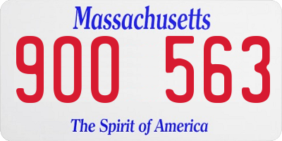 MA license plate 9OO563