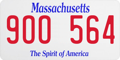 MA license plate 9OO564