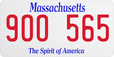 MA license plate 9OO565