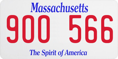 MA license plate 9OO566
