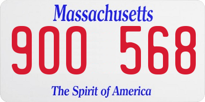 MA license plate 9OO568