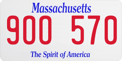 MA license plate 9OO570